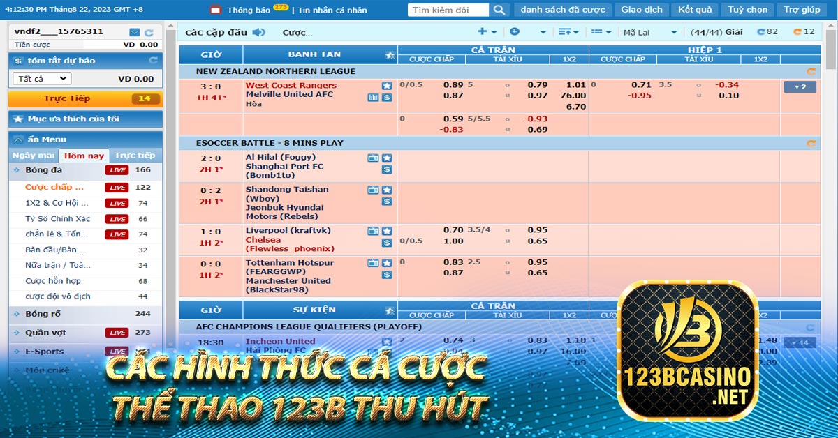 Các Hình Thức Cá Cược Thể Thao 123b Thu Hút