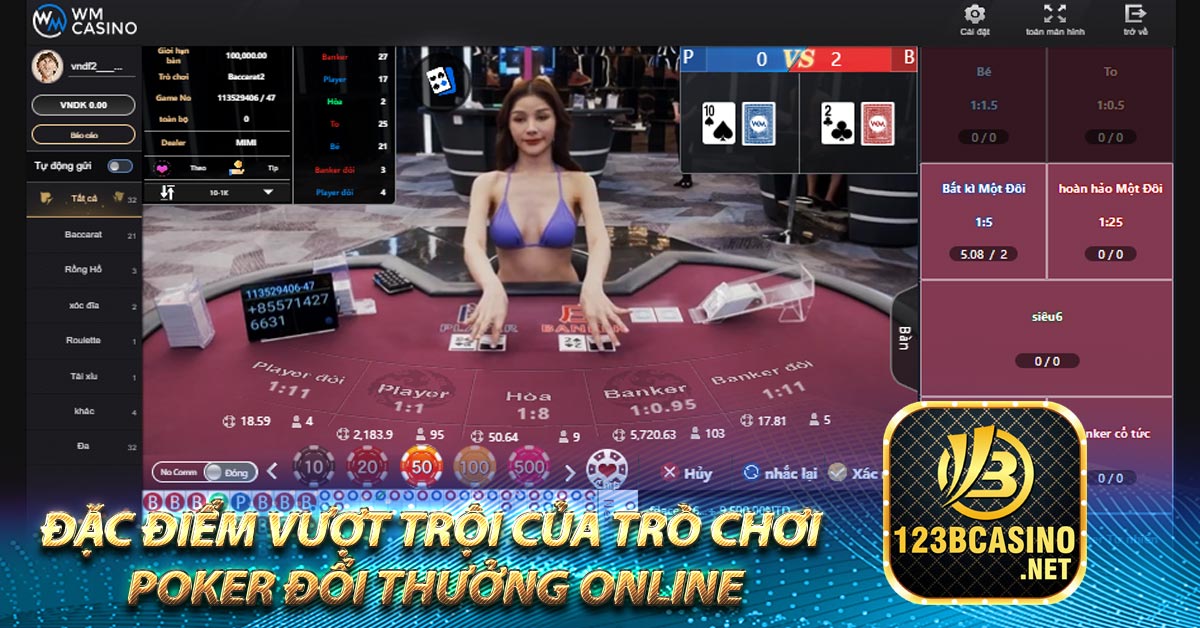 Đặc điểm vượt trội của trò chơi Poker đổi thưởng online